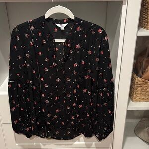 Jack by BB Dakota Black and Red Floral Blouse